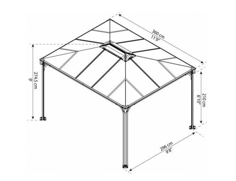 Открытая беседка MARTINIQUE 3600 GARDEN GAZEBO