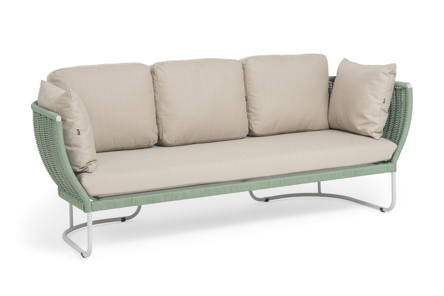 Диван 3-местный из роупа Фиджи, зеленый 4sis