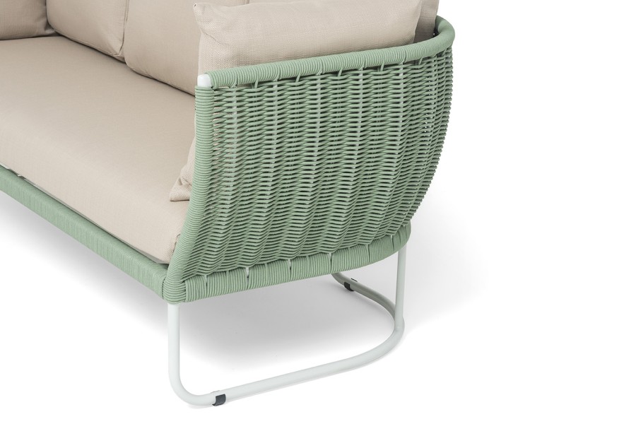 Диван 3-местный из роупа Фиджи, зеленый 4sis