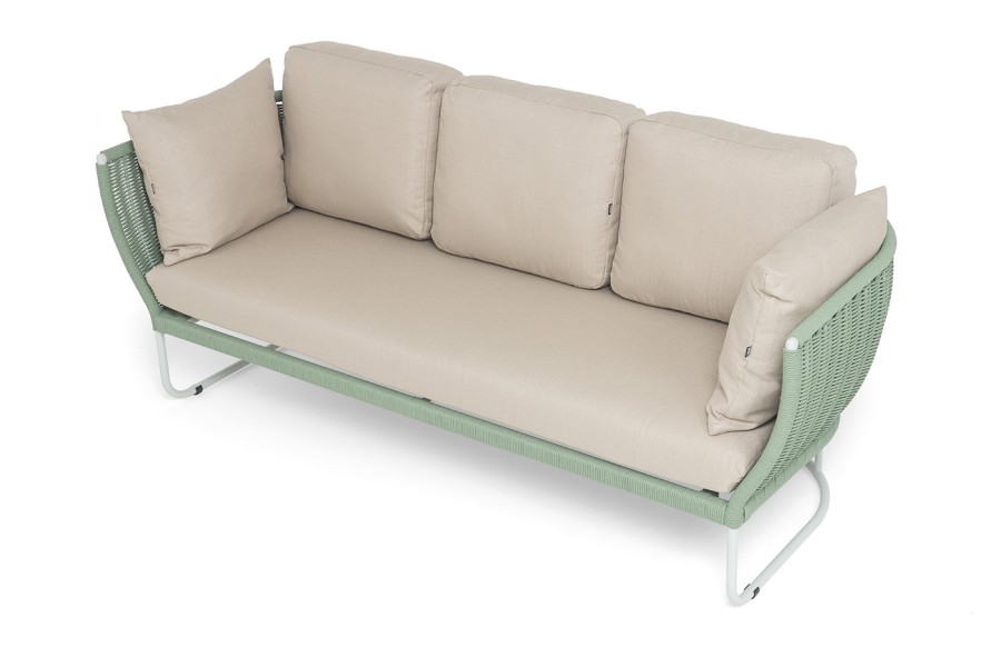 Диван 3-местный из роупа Фиджи, зеленый 4sis