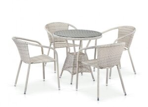 Комплект мебели из искусственного ротанга T705ANT/Y137C-W85 4Pcs Latte Афина