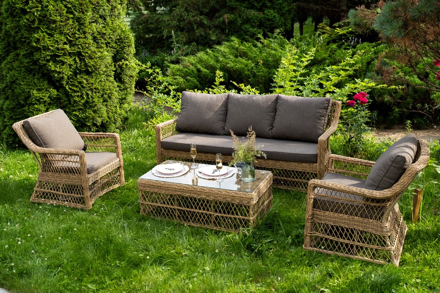 Лаунж зона из искусственного ротанга Гранд Латте 4sis