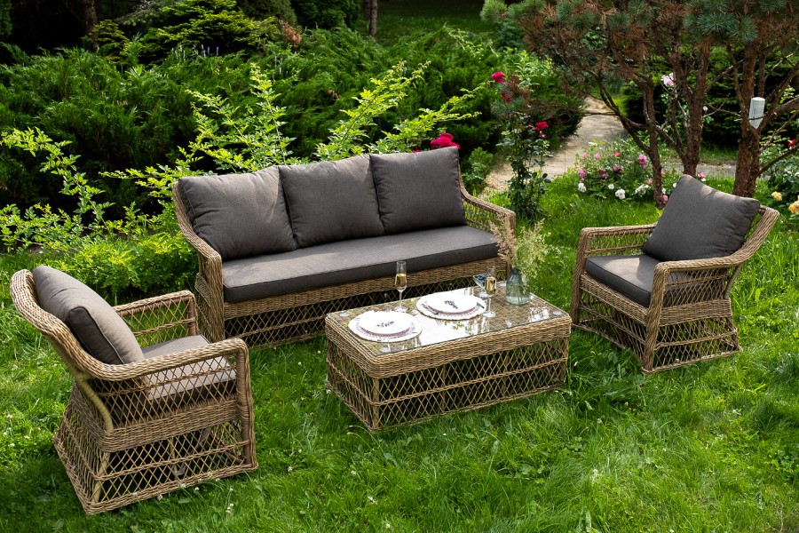 Лаунж зона из искусственного ротанга Гранд Латте 4sis