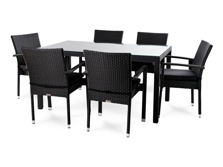 Плетеный стол MILANO 150 см черный Joygarden