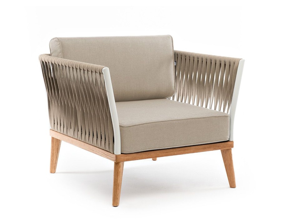 Плетеное кресло Касабланка из роупа серо-коричневый, бежевый 4sis