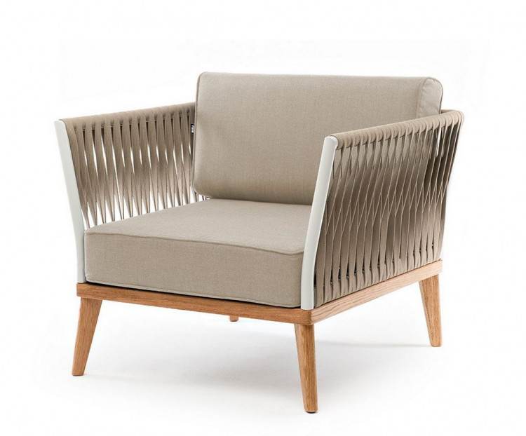 Плетеное кресло Касабланка из роупа серо-коричневый, бежевый 4sis
