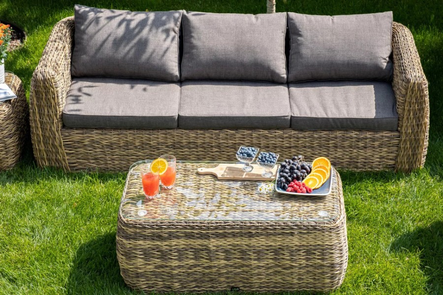 Диван Кальяри из искусственного ротанга гиацинт 4sis