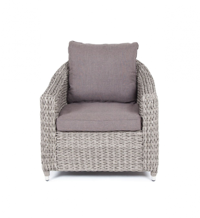 Кресло из искусственного ротанга гиацинт Кон Панна серое 4sis