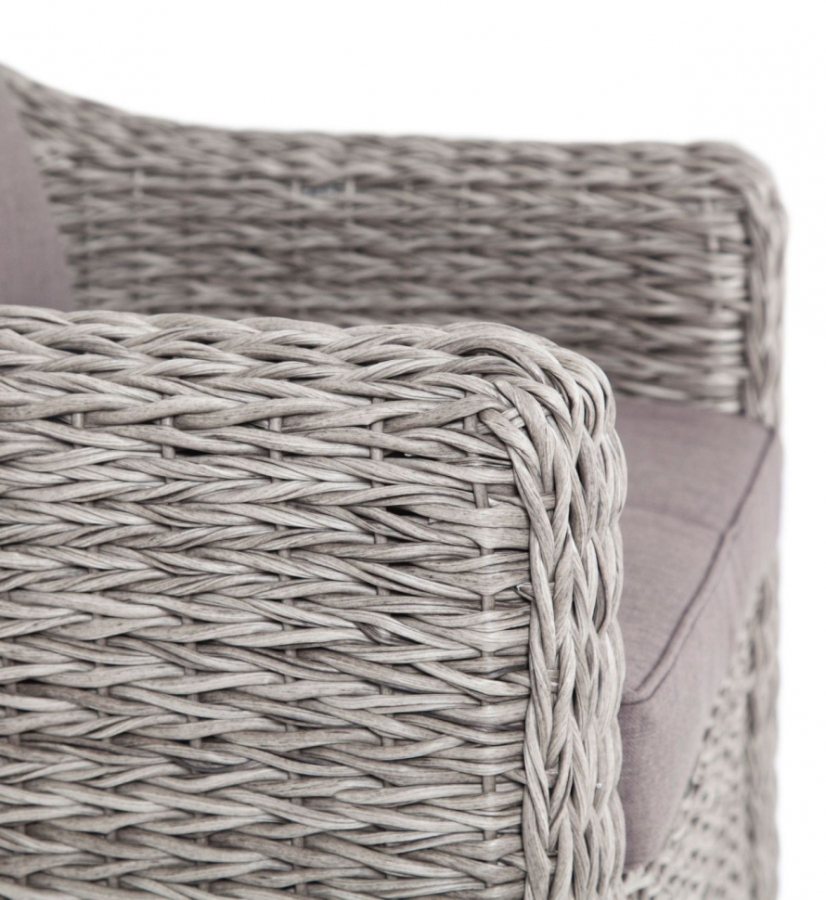 Кресло из искусственного ротанга гиацинт Кон Панна серое 4sis