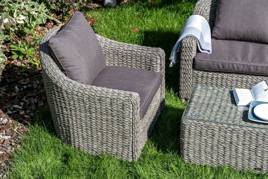 Кресло из искусственного ротанга гиацинт Кон Панна серое 4sis