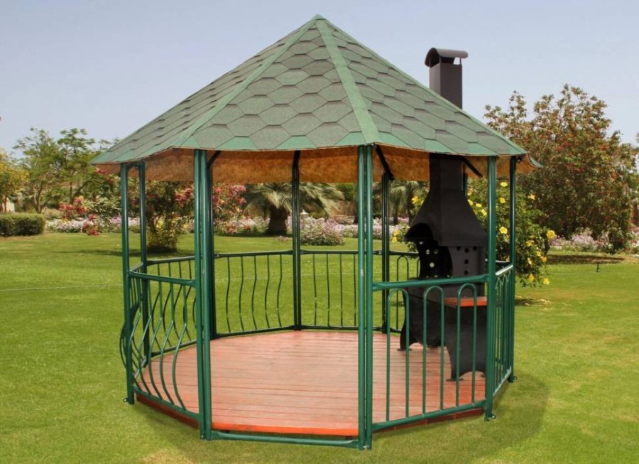 Беседка, крыша мягкая черепица, 10 секций (без пола) Garden