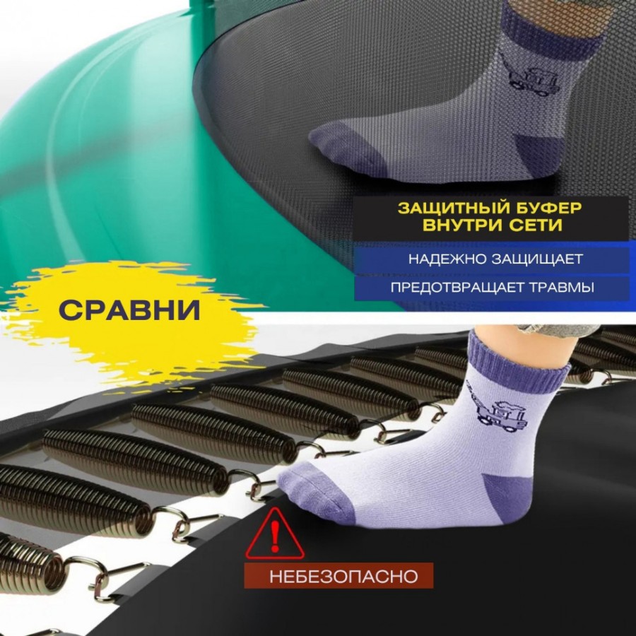Батут с защитной сеткой Perfetto Sport Premium strong 10, диаметр 3 м