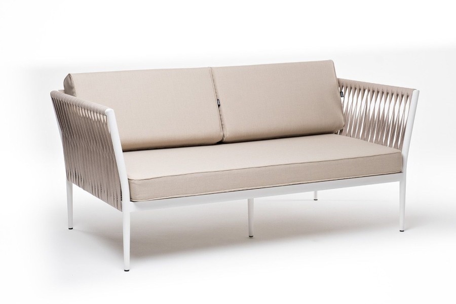 Диван 2-местный Касабланка из роупа, бежевый 4sis