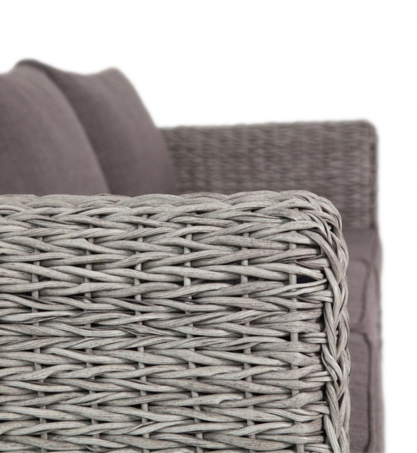 Диван Кальяри из искусственного ротанга гиацинт серый 4sis