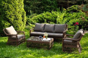 Лаунж зона из искусственного ротанга Гранд Латте коричневая 4sis