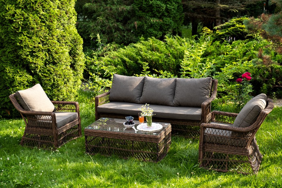 Лаунж зона из искусственного ротанга Гранд Латте коричневая 4sis