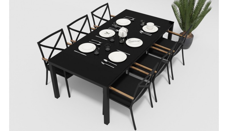 Обеденная группа Calma 220 черная Gardenini
