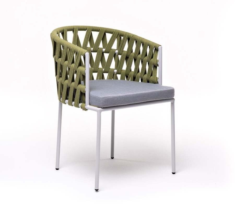 Плетеный стул Диего из роупа салатовый 4sis