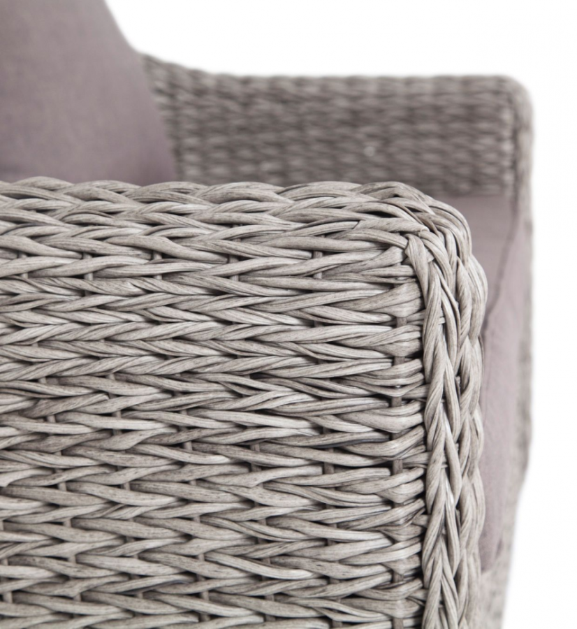 Диван из искусственного ротанга гиацинт Кон Панна серый 4sis