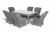 Обеденный комплект Amarant из искусственного роатнга, серый Aiko