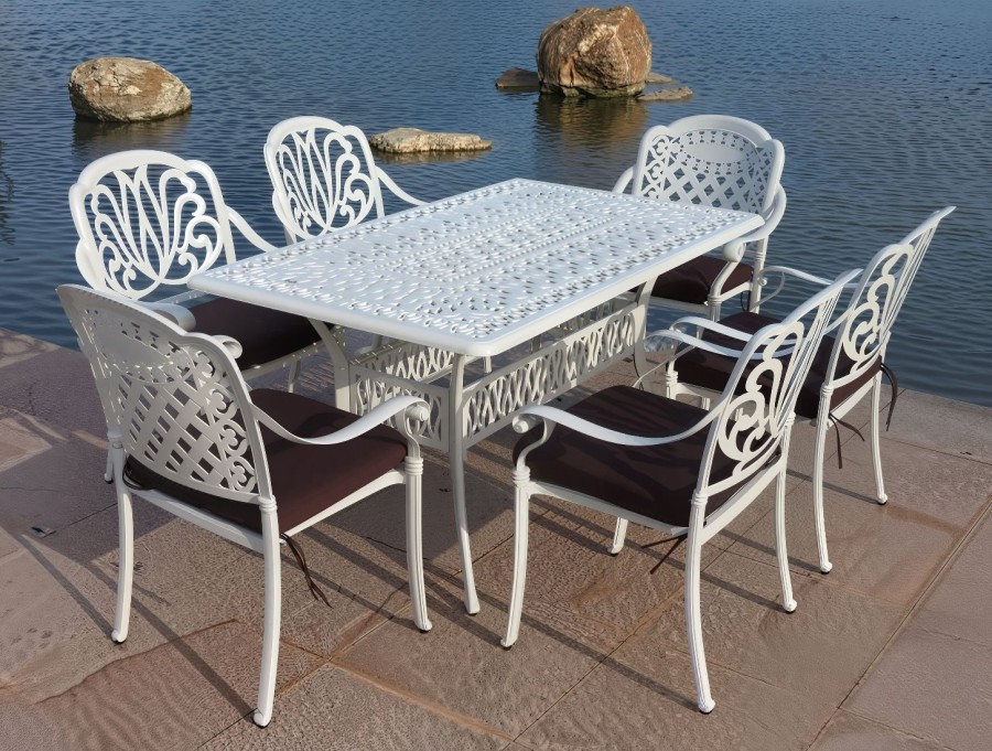 Белая мебель из литого алюминия Rimini 6 white Кит Маркет