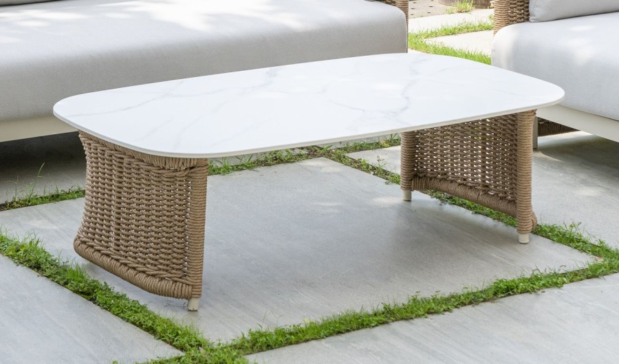 Лаунж-зона Аликанте из искусственного ротанга соломенная 4sis