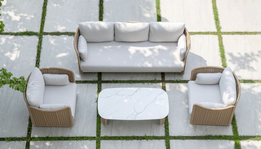 Лаунж-зона Аликанте из искусственного ротанга соломенная 4sis