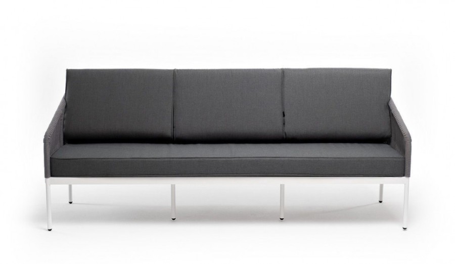 Диван трехместный из роупа Канны светло-серый 4sis