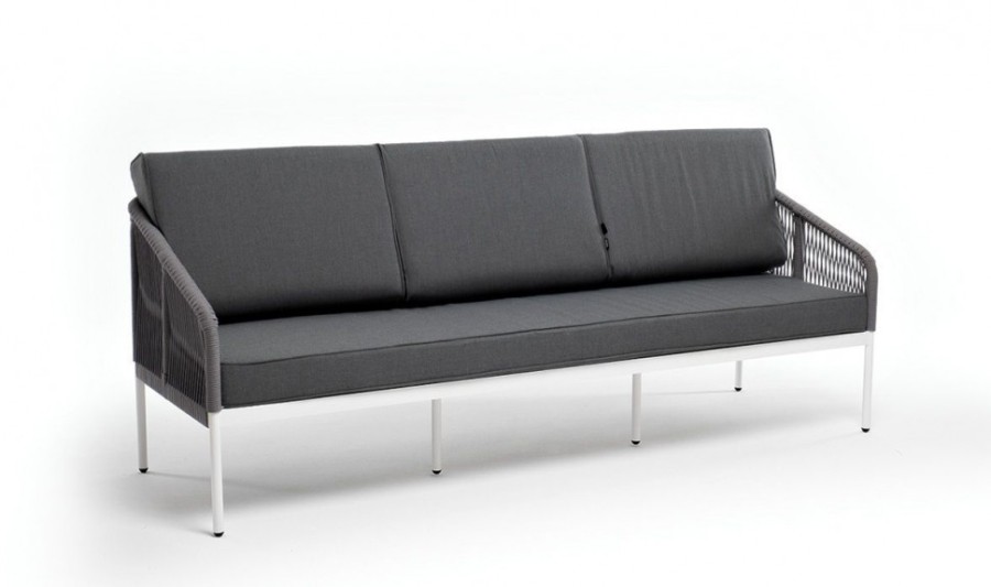 Диван трехместный из роупа Канны светло-серый 4sis