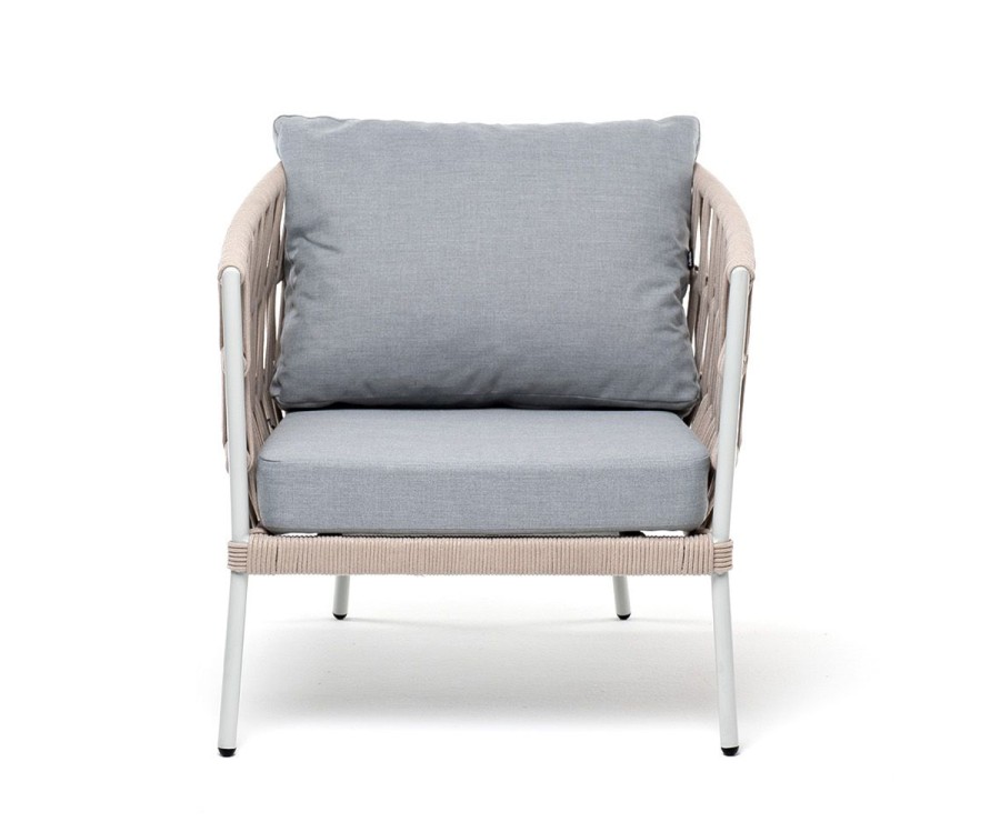 Плетеное кресло Диего из роупа бежевое 4sis