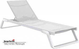 Шезлонг-лежак пластиковый белый Tropic 2 Nardi Шезлонг-лежак пластиковый белый Tropic 2 Nardi