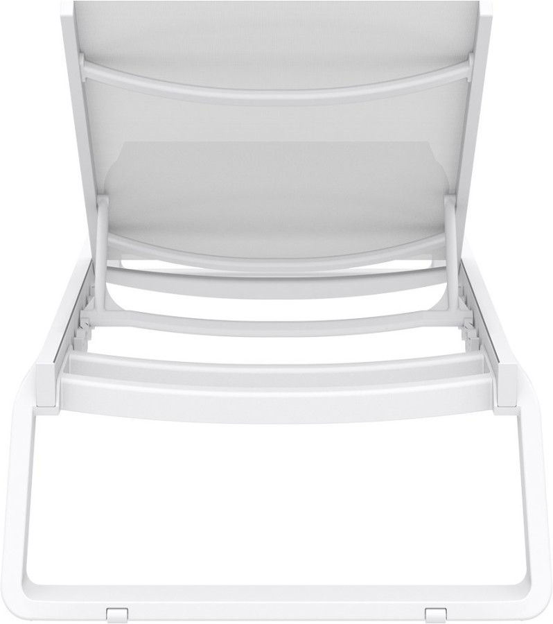 Шезлонг-лежак пластиковый белый Tropic 2 Nardi