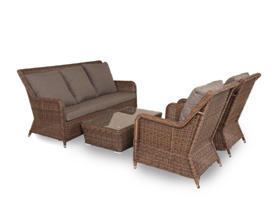 Диван из искусственного ротанга Гляссе Brown 4sis