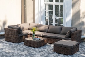 Лаунж-зона Лунго из искусственного ротанга Brown 4sis