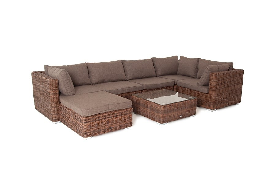 Лаунж-зона Лунго из искусственного ротанга Brown 4sis