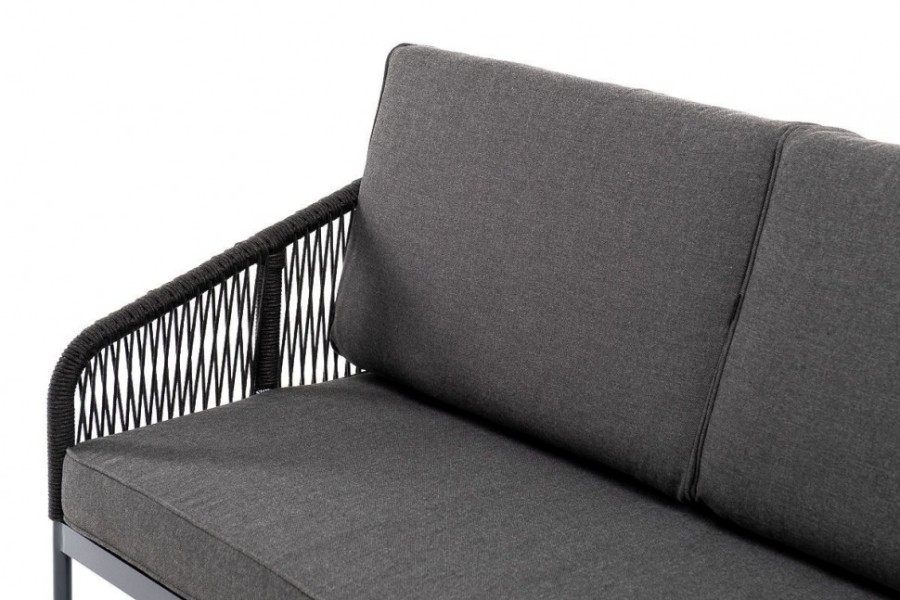 Диван трехместный из роупа Канны темно-серый 4sis