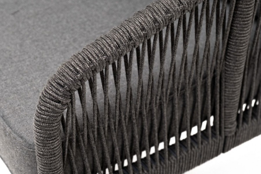 Диван трехместный из роупа Канны темно-серый 4sis