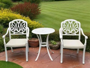 Набор мебели из литого алюминия Charlie 2 белый Кит Маркет