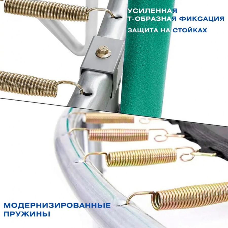 Батут с защитной сеткой зеленый Perfetto Sport 8, диаметр 2,4 м 2