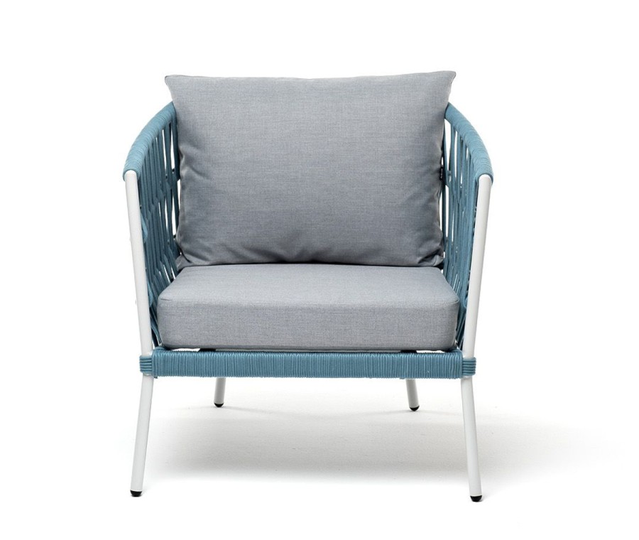 Плетеное кресло Диего из роупа бирюзовое 4sis