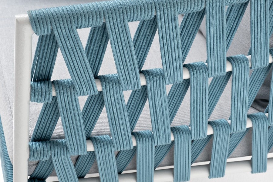 Плетеное кресло Диего из роупа бирюзовое 4sis