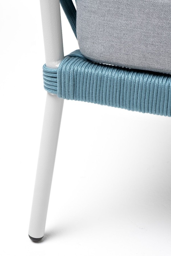 Плетеное кресло Диего из роупа бирюзовое 4sis