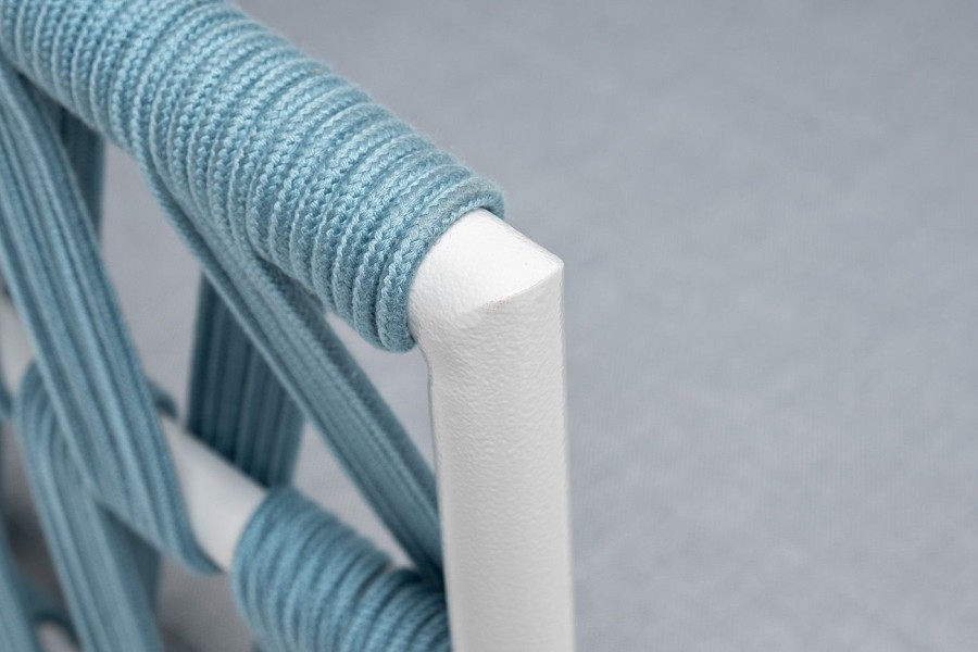 Плетеное кресло Диего из роупа бирюзовое 4sis