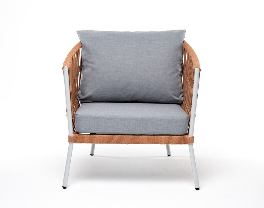 Плетеное кресло Диего из роупа оранжевое 4sis