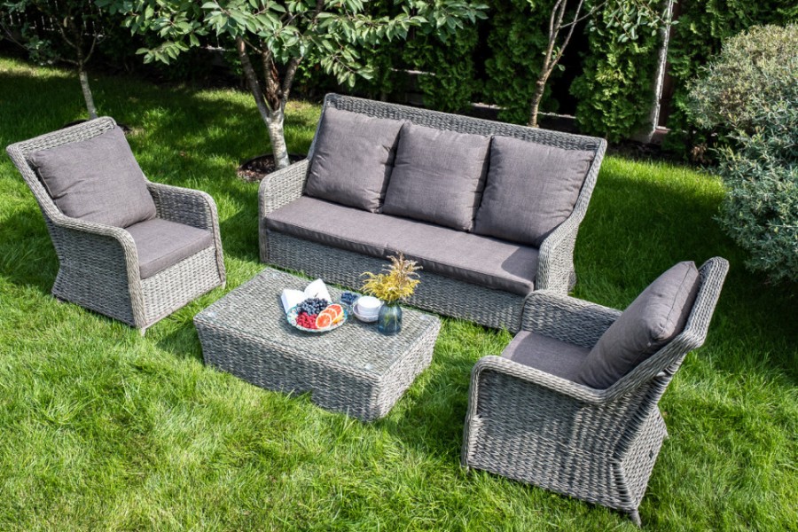 Кресло из искусственного ротанга Гляссе гиацинт Graphite 4sis