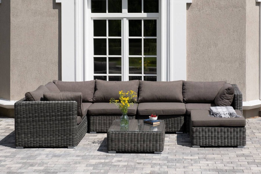 Лаунж-зона Лунго из искусственного ротанга Graphite 4sis