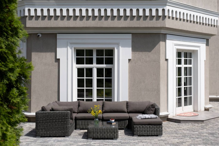 Лаунж-зона Лунго из искусственного ротанга Graphite 4sis