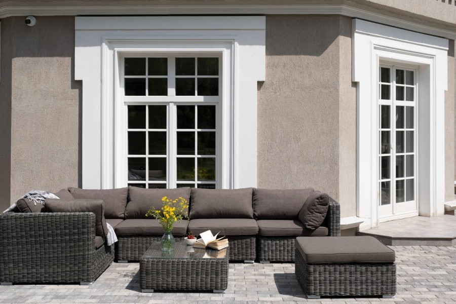 Лаунж-зона Лунго из искусственного ротанга Graphite 4sis