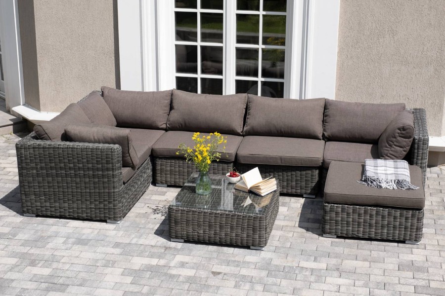 Лаунж-зона Лунго из искусственного ротанга Graphite 4sis