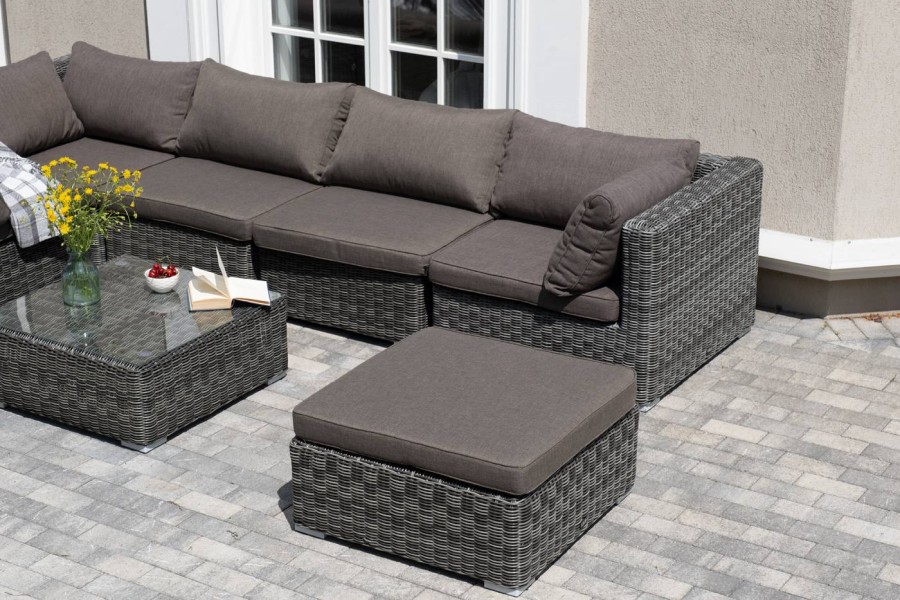 Лаунж-зона Лунго из искусственного ротанга Graphite 4sis